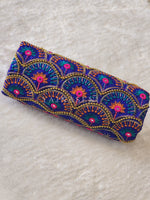 Load image into Gallery viewer, Peacock - Aari work blouse material : ROYAL BLUE
