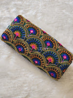 Load image into Gallery viewer, Peacock - Aari work blouse material : DARK GREEN
