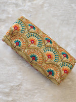 Load image into Gallery viewer, Peacock - Aari work blouse material : CREAM
