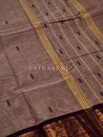Load image into Gallery viewer, Kanchipuram Pure Cotton x Copper zari saree - Mocha
