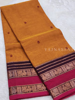 Load image into Gallery viewer, Kanchipuram Pure Cotton x Copper zari saree - Sunrise
