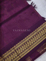Load image into Gallery viewer, Kalyani Cotton Saree : Lime Green x Plum
