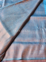 Load image into Gallery viewer, Kubera Pattu x Rosegold Zari Saree - Sky
