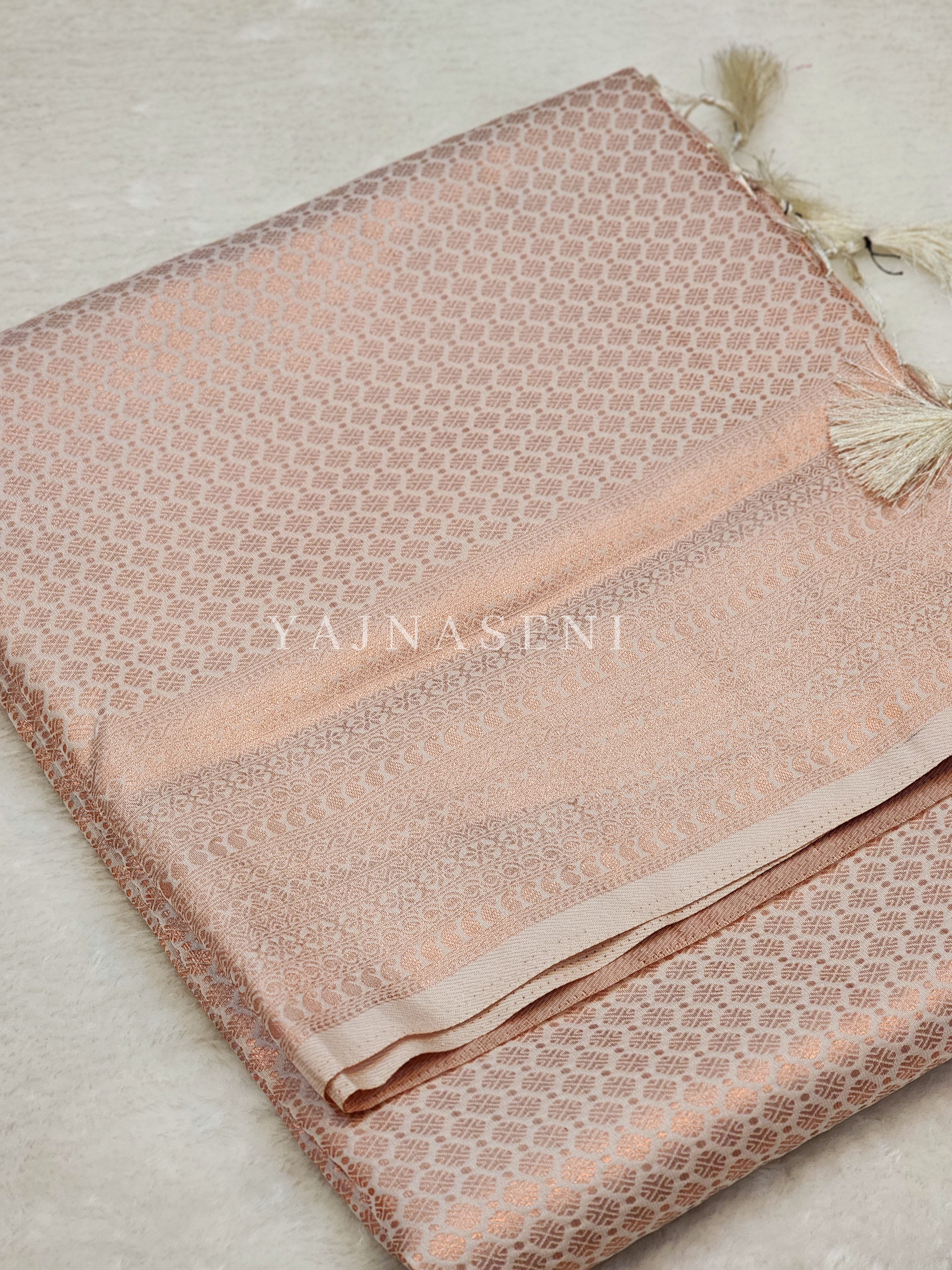Kubera Pattu x Rosegold Zari Saree - Ivory