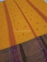 Load image into Gallery viewer, Kanchipuram Pure Cotton x Copper zari saree - Canary
