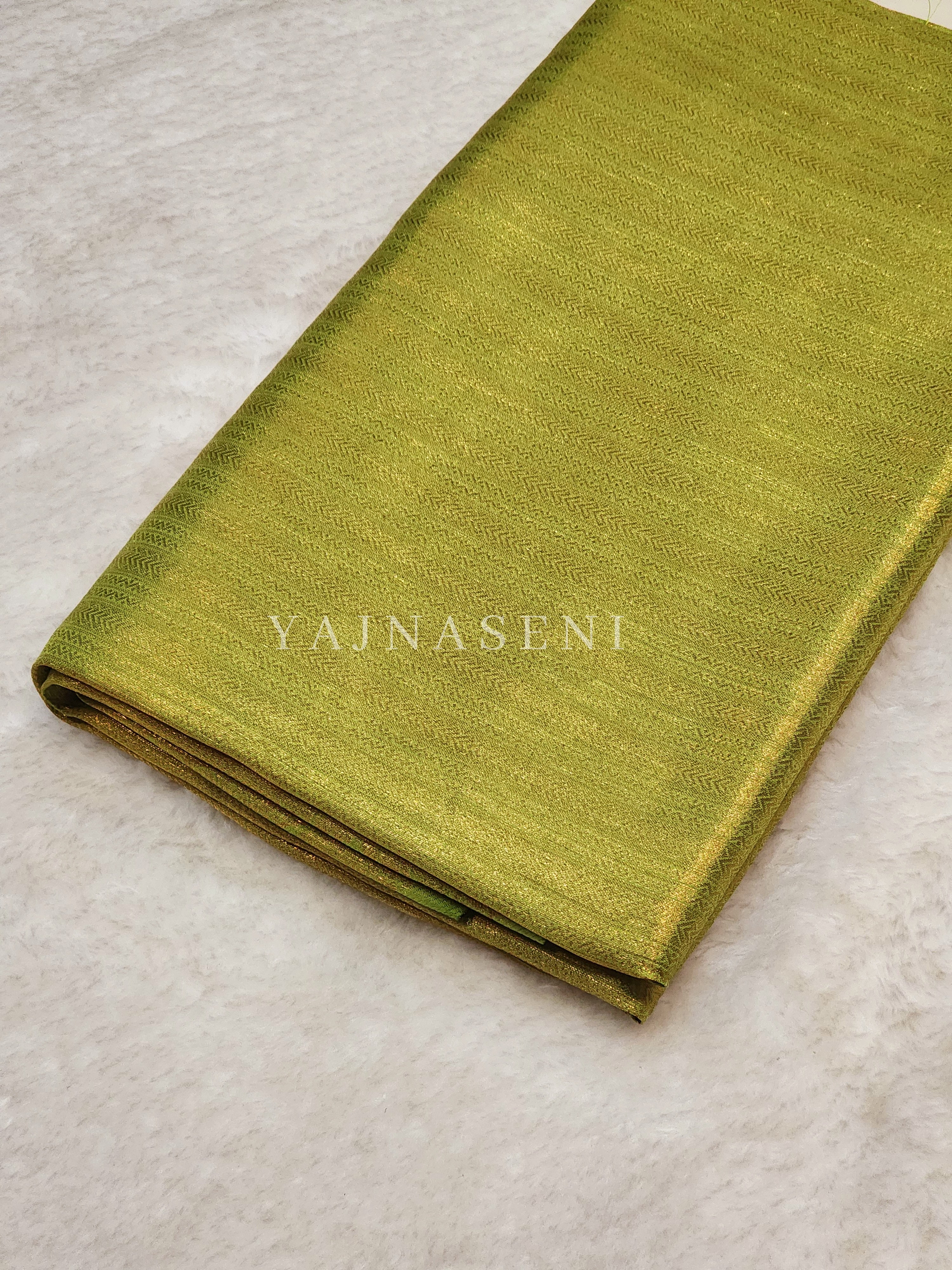 Kubera Pattu Saree x Copper Gold Zari - Olive