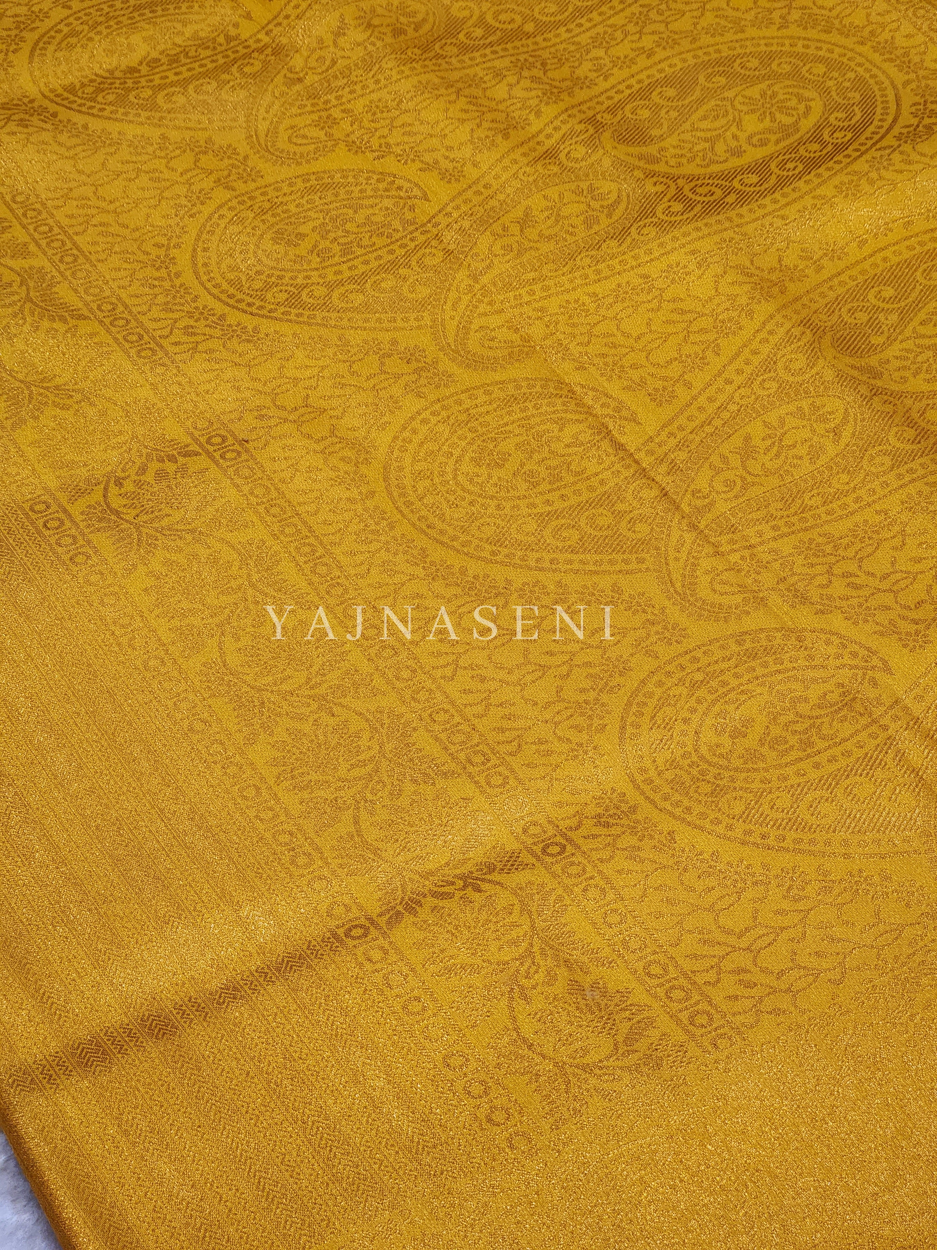 Kubera Pattu Saree x Copper Gold Zari - Mango