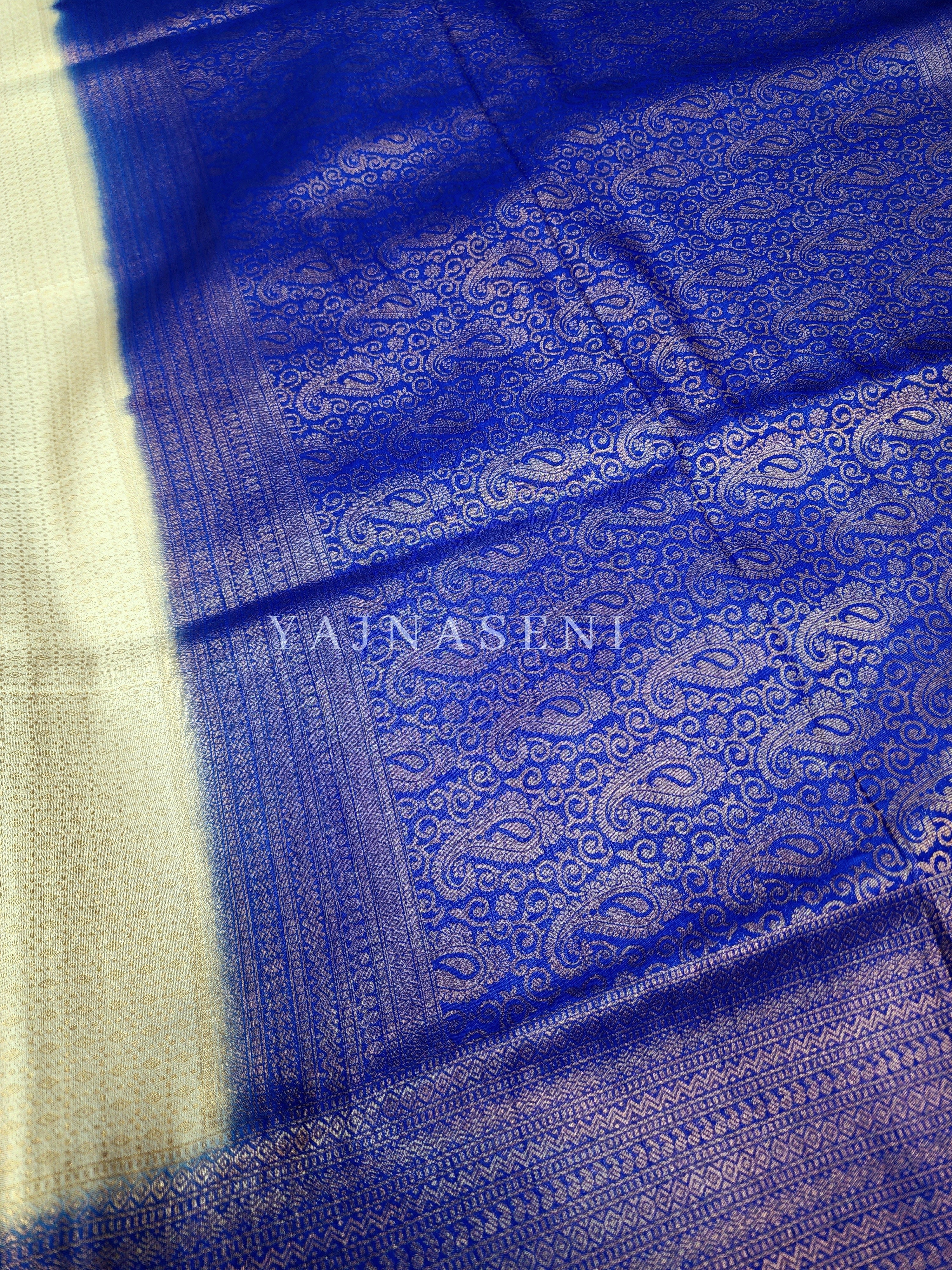 Banarasi Soft Silk Copper Zari Saree - Santorini