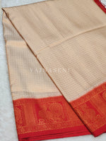 Load image into Gallery viewer, Kubera Pattu x Peacock Saree - Offwhite x Red
