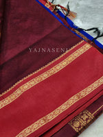 Load image into Gallery viewer, Kalyani Cotton x Peacock Saree : Navy Blue x Maroon
