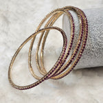 Load image into Gallery viewer, MADONNA - set of 4 thin bangles (purple)
