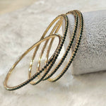 Load image into Gallery viewer, MADONNA - set of 4 thin bangles (green)

