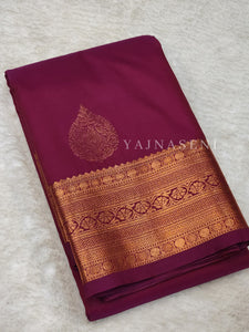 Semi Silk Kanchipuram Saree - Hibiscus