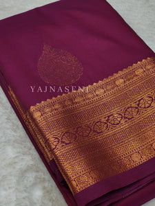 Semi Silk Kanchipuram Saree - Hibiscus