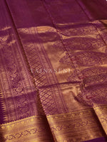 Load image into Gallery viewer, Semi Silk Kanchipuram Saree - Hibiscus
