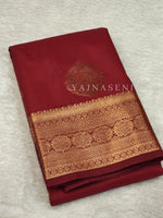 Load image into Gallery viewer, Semi Silk Kanchipuram Saree - Crimson
