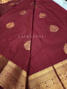 Semi Silk Kanchipuram Saree - Crimson