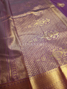 Semi Silk Kanchipuram Saree - Plum