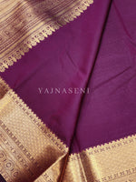 Load image into Gallery viewer, Semi Silk Kanchipuram Saree - Plum
