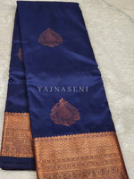 Load image into Gallery viewer, Semi Silk Kanchipuram Saree - Sapphire
