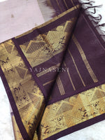 Load image into Gallery viewer, Kanchipuram Silk Cotton Saree : Old Rose
