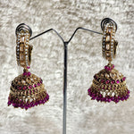 Load image into Gallery viewer, C-hoop ring jhumkas - Purple
