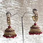 Load image into Gallery viewer, C-hoop ring jhumkas - Maroon
