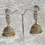 Load image into Gallery viewer, C-hoop ring jhumkas - White
