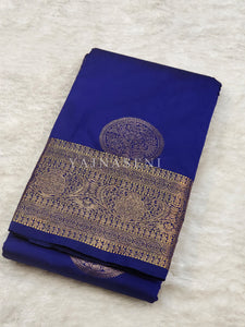 Semi Soft Silk Gold Zari Saree - Blue