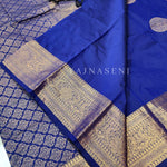 Load image into Gallery viewer, Semi Soft Silk Gold Zari Saree - Blue
