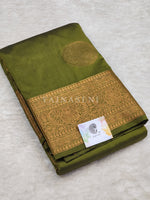 Load image into Gallery viewer, Semi Soft Silk Copper Zari Saree - Olive
