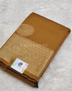 Load image into Gallery viewer, Semi Soft Silk Gold Zari Saree - Brown
