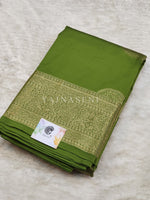 Load image into Gallery viewer, Semi Soft Silk Gold Zari Saree - Green Tea
