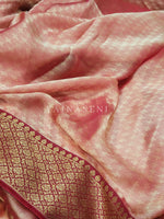 Load image into Gallery viewer, Chiffon Saree x Silk Border - Peach Pink
