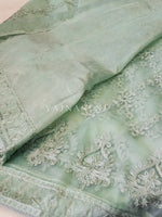 Load image into Gallery viewer, Embroidered Net Saree - Green
