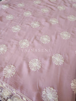 Load image into Gallery viewer, Georgette saree x Chikankari border - Lilac
