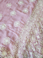Load image into Gallery viewer, Georgette saree x Chikankari border - Lilac

