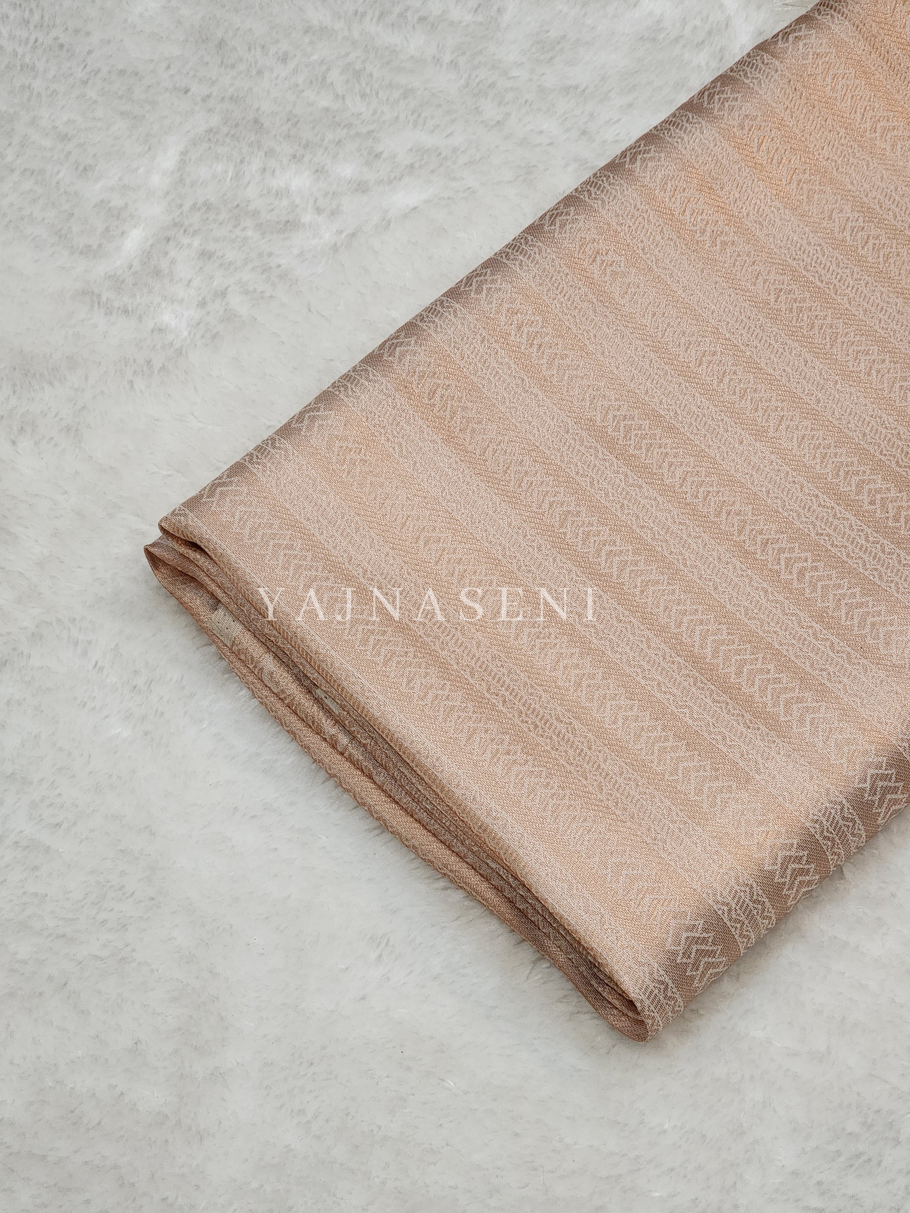 Kubera Pattu x Copper Zari Saree - Lily White