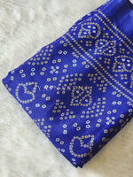 Load image into Gallery viewer, Bandhani Crepe Saree - Blue

