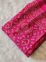 Load image into Gallery viewer, Bandhani Crepe Saree - Pink
