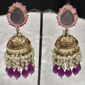 NIKISHA Jhumkas - Purple