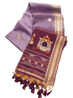 Load image into Gallery viewer, Cotton Silk Saree X Darker Shade Pallu : Mauve x Plum
