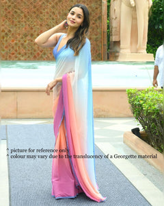 Alia Bhatt inspired Saree - Georgette x Pastel