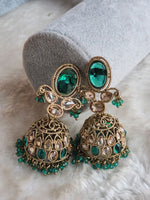 Load image into Gallery viewer, AALIYAH jhumkas (teal)
