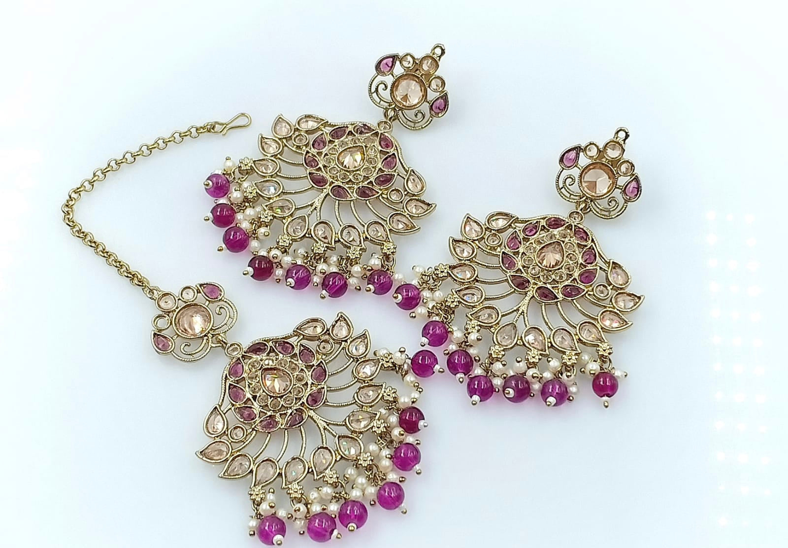 ANKITA earrings + tikka (berry)