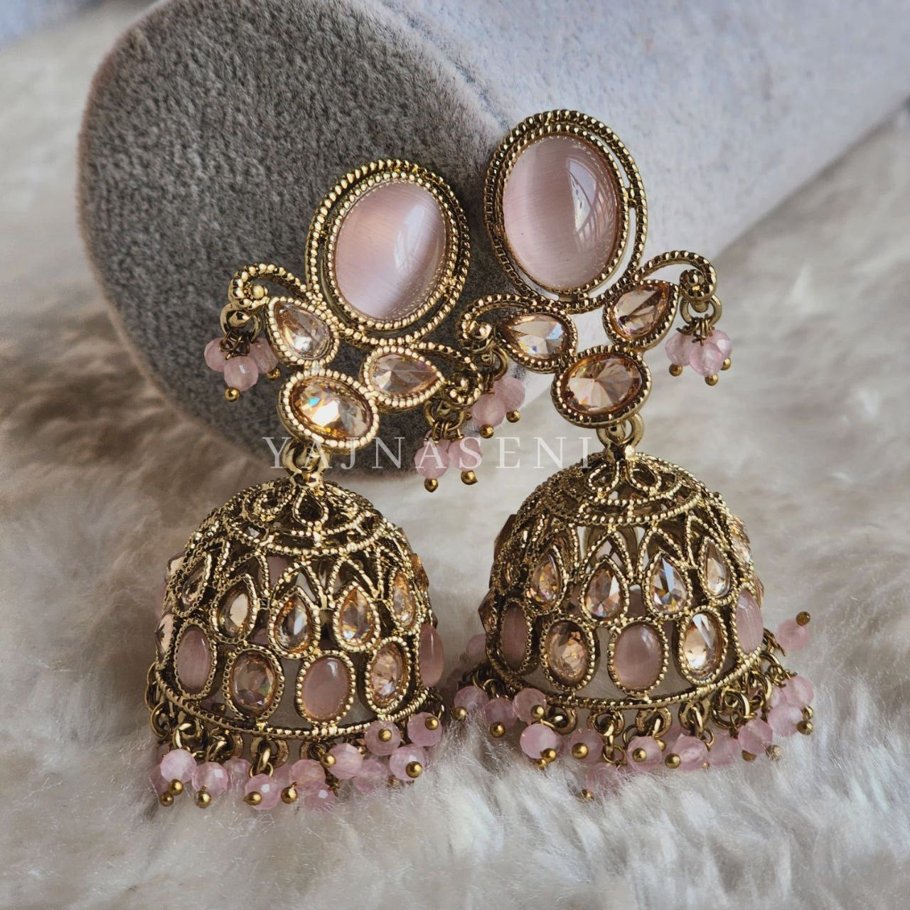 AALIYAH jhumkas (pink)