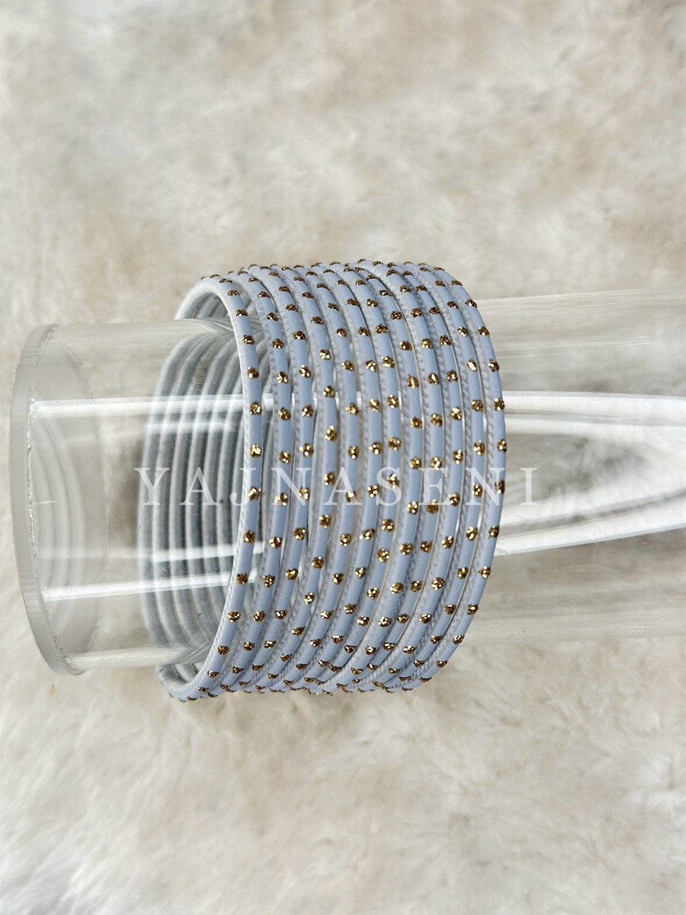 Matte dot Bangles - Light Grey