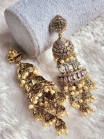 Load image into Gallery viewer, HASTINI jhumkas (gold x pastel pink)
