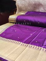 Load image into Gallery viewer, Banarasi Satin Silk Saree - Purple
