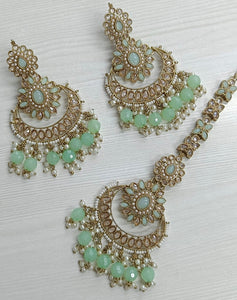 SONEETA earrings + tikka (mint)